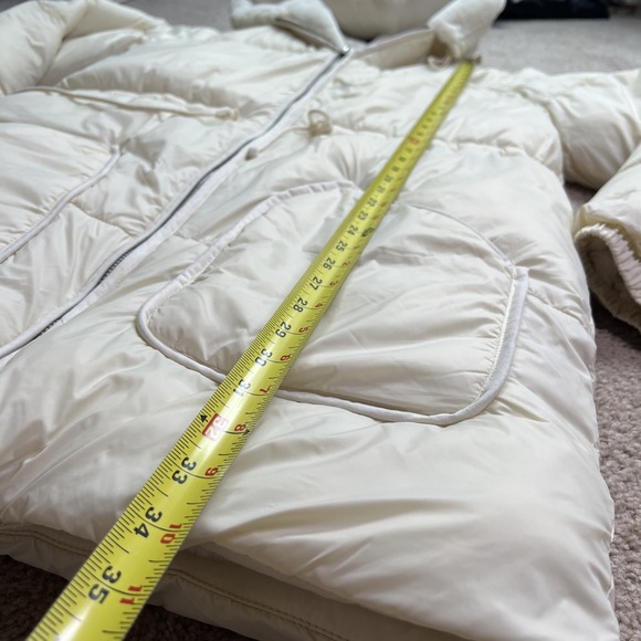 Abercrombie & Fitch A&F AIR CLOUD Puffer Parka Jacket WOMENS MEDIUM Ivory - Picture 7 of 8